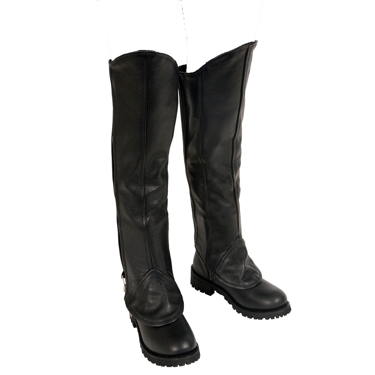 Ladies Knee High Half Chaps: Features:

Women's Knee High Half Chap with Zipper Entry
Premium Cowhide Leather 1
