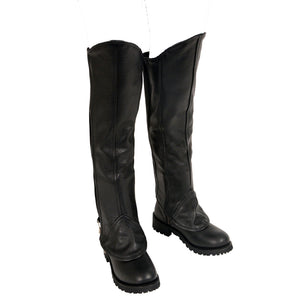 Ladies Knee High Half Chaps: Features:

Women's Knee High Half Chap with Zipper Entry
Premium Cowhide Leather 1