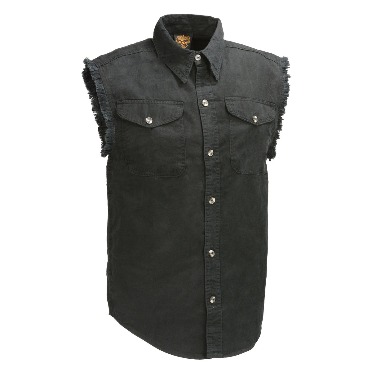 Men's Denim Sleeveless Shirt: Men’s Red Lightweight Sleeveless Denim Shirt8oz 100% Cotton DenimLightweight &amp; ComfortableB