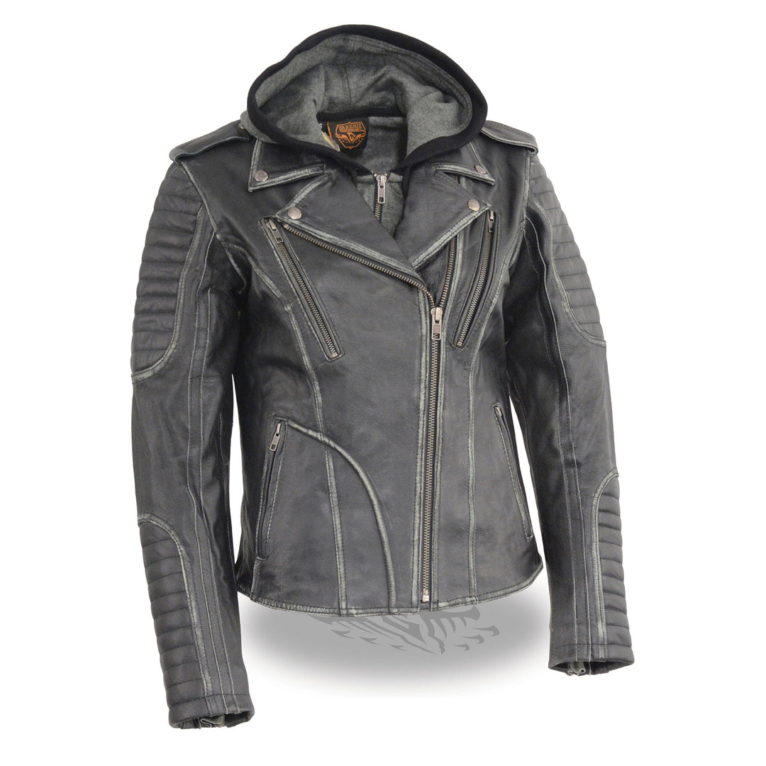 Milwaukee Leather Women's Hoodie Motorcycle Jacket - Eagle Leather