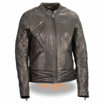 Milwaukee Leather Women's Vented Racer Jacket - Black - Eagle leather