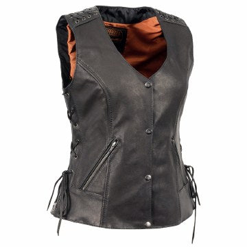 Ladies Front Snap Vest - Eagle Leather