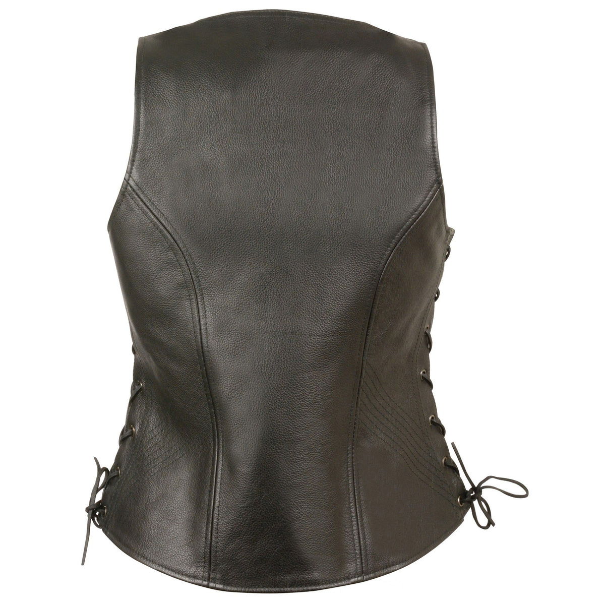 Ladies Open Neck Zip Up Vest with Side Laces: Features:

1