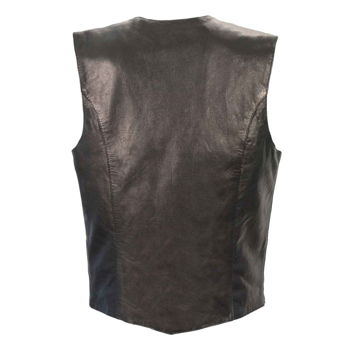 Ladies Basic Vest: Features:

Premium Goatskin Leather
Classic Four Snap Front Look
Two Lower Front Pockets
Dual Inside Conce