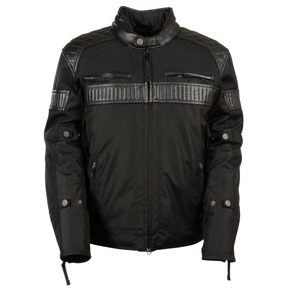 Men's Textile Scooter Jacket 1735: *Full Sleeve Zip Out liner*Adjustable Size Velcro Waist Straps*Four Front &amp; Two Back V