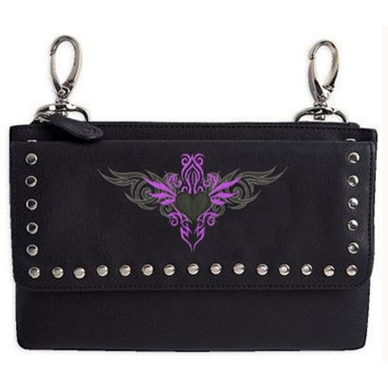 Ladies Clip Bag W/Tribal Heart - Eagle Leather