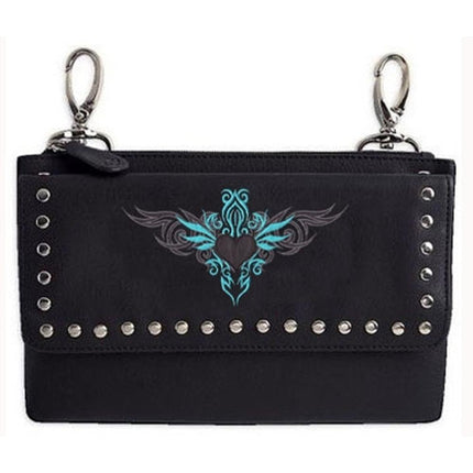 Ladies Clip Bag W/Tribal Heart - Eagle Leather