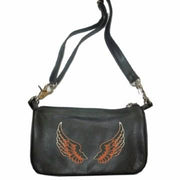 Ladies Clip Bag W/Wing Brown: Ladies Clip Bag W/Wing Brown