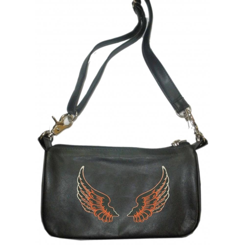 Ladies Clip Bag W/Wing Brown: Ladies Clip Bag W/Wing Brown