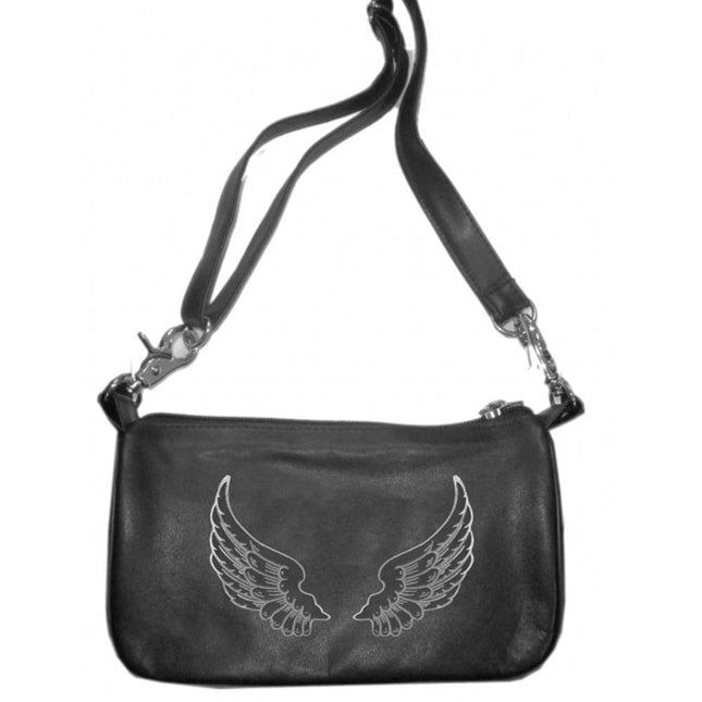 Ladies Clip Bag W/Wing Brown