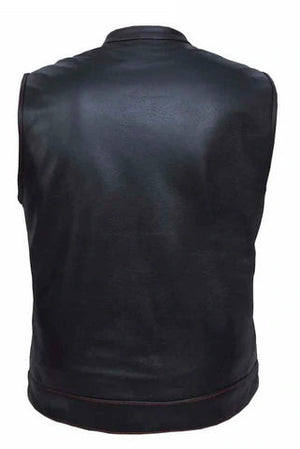 Men's Affiliation Vest: Features:

COWHIDE Men's Red / Gold Paisley Vest
Mens PREMIUM Club Vest in soft Cowhide 1