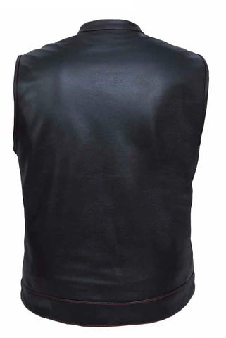 Men's Affiliation Vest: Features:

COWHIDE Men's Red / Gold Paisley Vest
Mens PREMIUM Club Vest in soft Cowhide 1