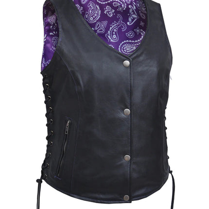 Ladies Vest W/Purple Paisley