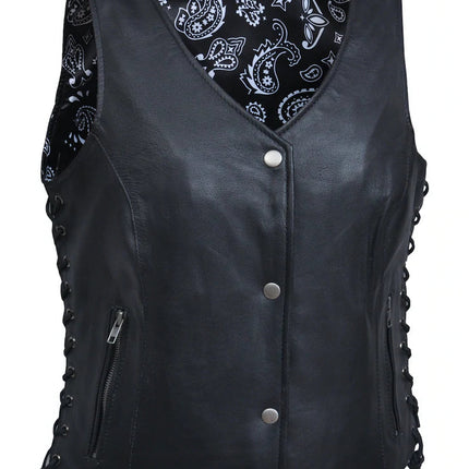 Ladies Vest W/Black Paisley