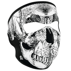 Full Mask Skull Face: The ZAN Headgear Neoprene Face Mask features full coverage of the face and ears with stretchy, warm and
