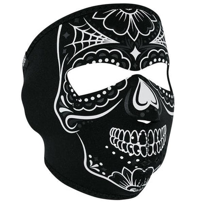 Full Face Mask Calavera: The ZANheadgear® Neoprene Face Mask features full coverage of the face and ears with stretchy, warm 