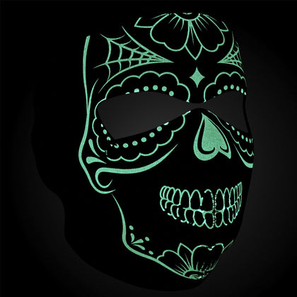 Full Face Mask Calavera: The ZANheadgear® Neoprene Face Mask features full coverage of the face and ears with stretchy, warm 