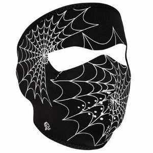 Full Mask Glow Spider Web Black: The ZAN Headgear Neoprene Face Mask features full coverage of the face and ears with stretch