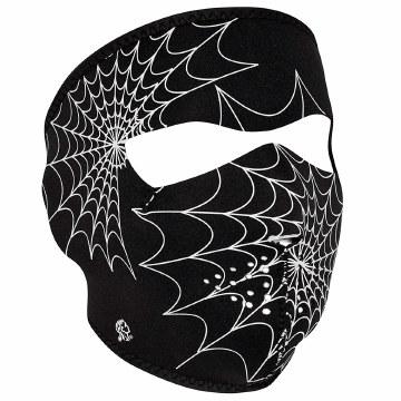 Full Mask Glow Spider Web Black: The ZAN Headgear Neoprene Face Mask features full coverage of the face and ears with stretch