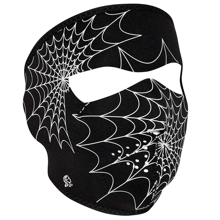 Full Mask Glow Spider Web Black