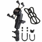 RAM X-Grip Motorcycle Mount: RustproofHigh strength composite and stainless steel constructionSpring loaded cradle expands an
