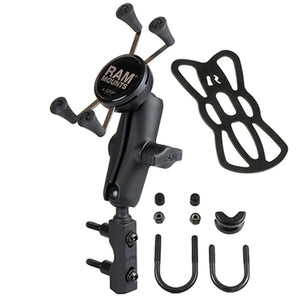 RAM X-Grip Motorcycle Mount: RustproofHigh strength composite and stainless steel constructionSpring loaded cradle expands an