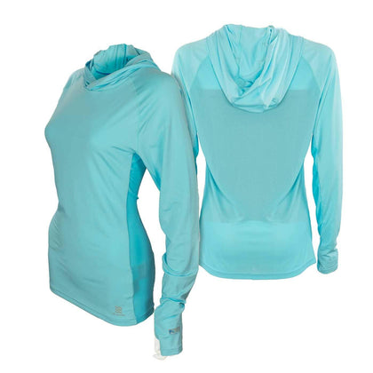 Womens Cooling Hoodie: Description
Mobile Cooling Technology

Designed for optimal sun protection paired with drirelease® tec