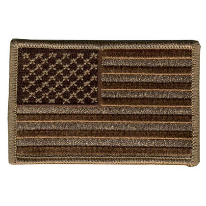 American Flag Patch Brown 3 Inch: Heat-sealed backing for easy iron-on application