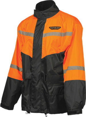 Fly 2-Piece Rain Suit Black / Orange: High quality polyester shell construction with slick inner liner makes putting the suit