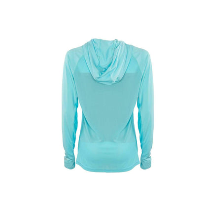 Womens Cooling Hoodie: Description
Mobile Cooling Technology

Designed for optimal sun protection paired with drirelease® tec