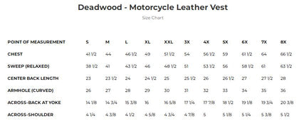 Deadwood Leather Vest: Deadwood Men's Motorcycle Western Style Leather Vest
PRODUCT OVERVIEW:
The Deadwood Leather Vest, from
