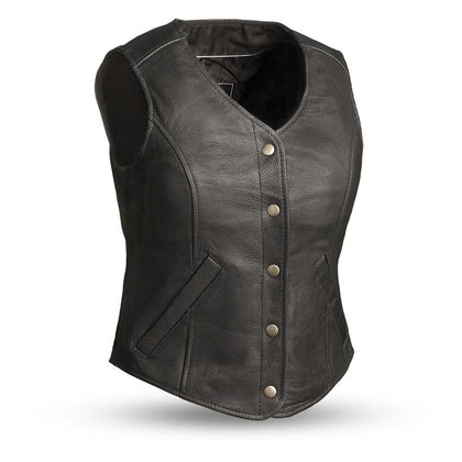 Ladies Derringer Vest: Five snap concealment ladies vest
Two lower side pockets
Two concealed carry pockets
Single panel back