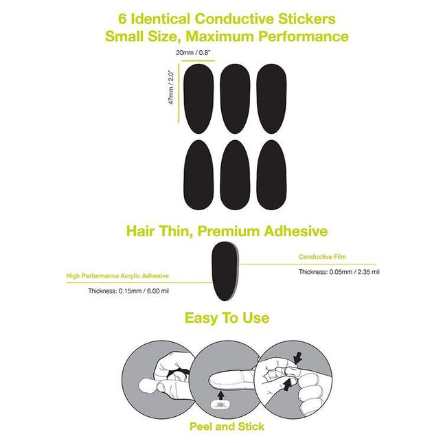 GloveTacts Conductive Stickers - Black - Eagle Leather