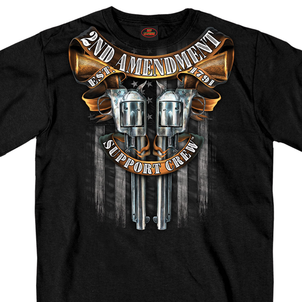 Men's Long Sleeve Crossed Pistols Shirt: Description:Mens 'Crossed Pistols' Black Long Sleeve ShirtThis front and back printe