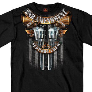 Men's Long Sleeve Crossed Pistols Shirt: Description:Mens 'Crossed Pistols' Black Long Sleeve ShirtThis front and back printe