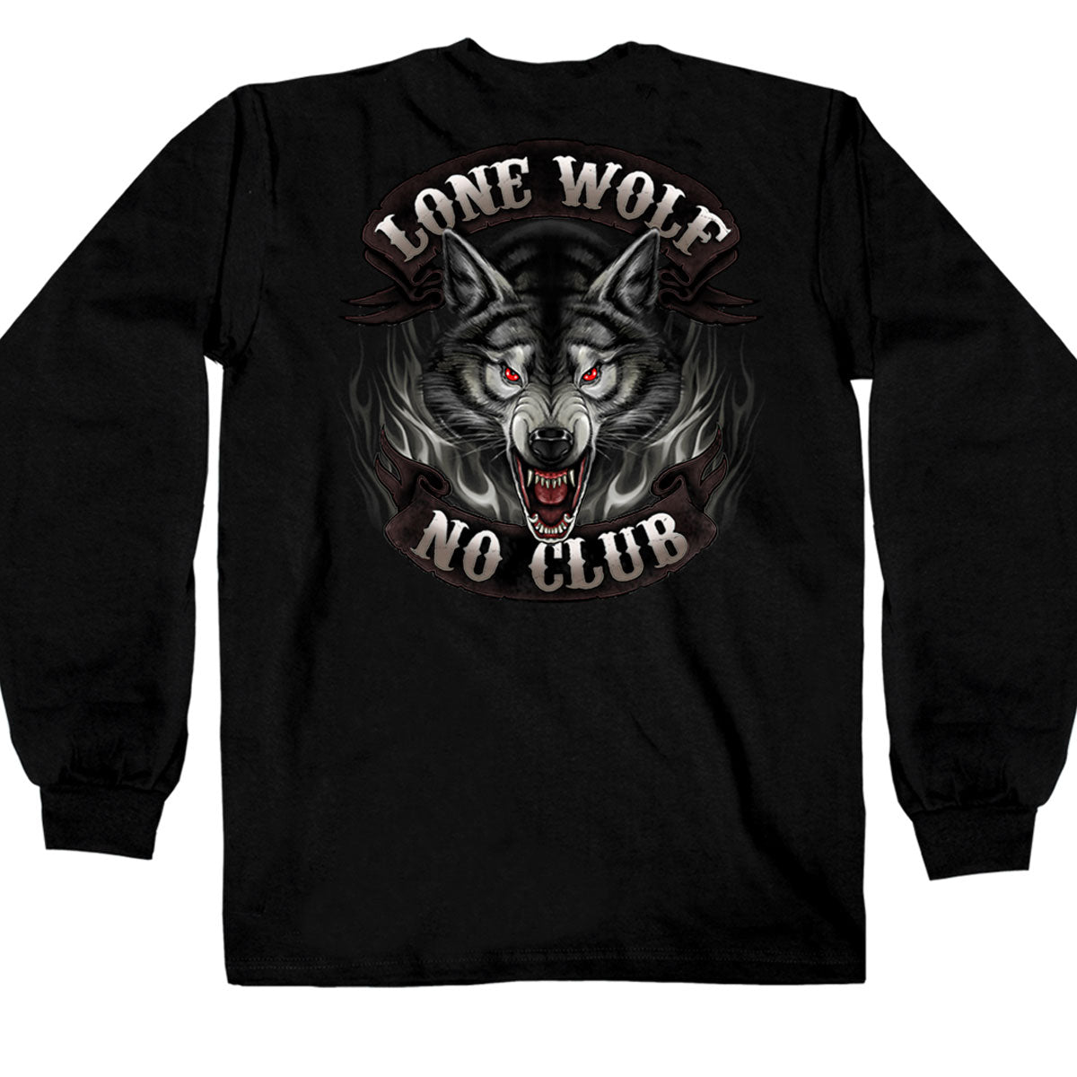Men's Long Sleeve Shirt Lone Wolf: Features:-• 100% Heavyweight Cotton• Lone Wolf printed on Front &amp; Back side• Proudly P