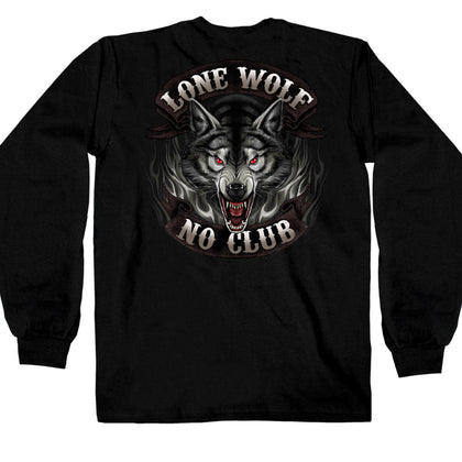 Men's Long Sleeve Shirt Lone Wolf: Features:-• 100% Heavyweight Cotton• Lone Wolf printed on Front &amp; Back side• Proudly P