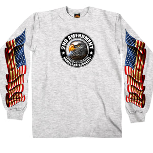 Men's Long Sleeve Shirt Down Flags: Description:A heavyweight 100% cotton, double sided long sleeve men's t-shirt in the colo