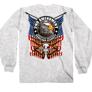 Men's Long Sleeve Shirt Down Flags: Description:A heavyweight 100% cotton, double sided long sleeve men's t-shirt in the colo