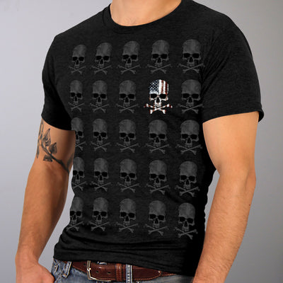 Men's Skull Pattern T-Shirt Black XX-Large Regular