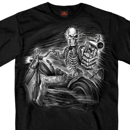 Assassin Rider T-Shirt: Description
This official t-shirt is screen printed with a skeleton assassin across the chest area