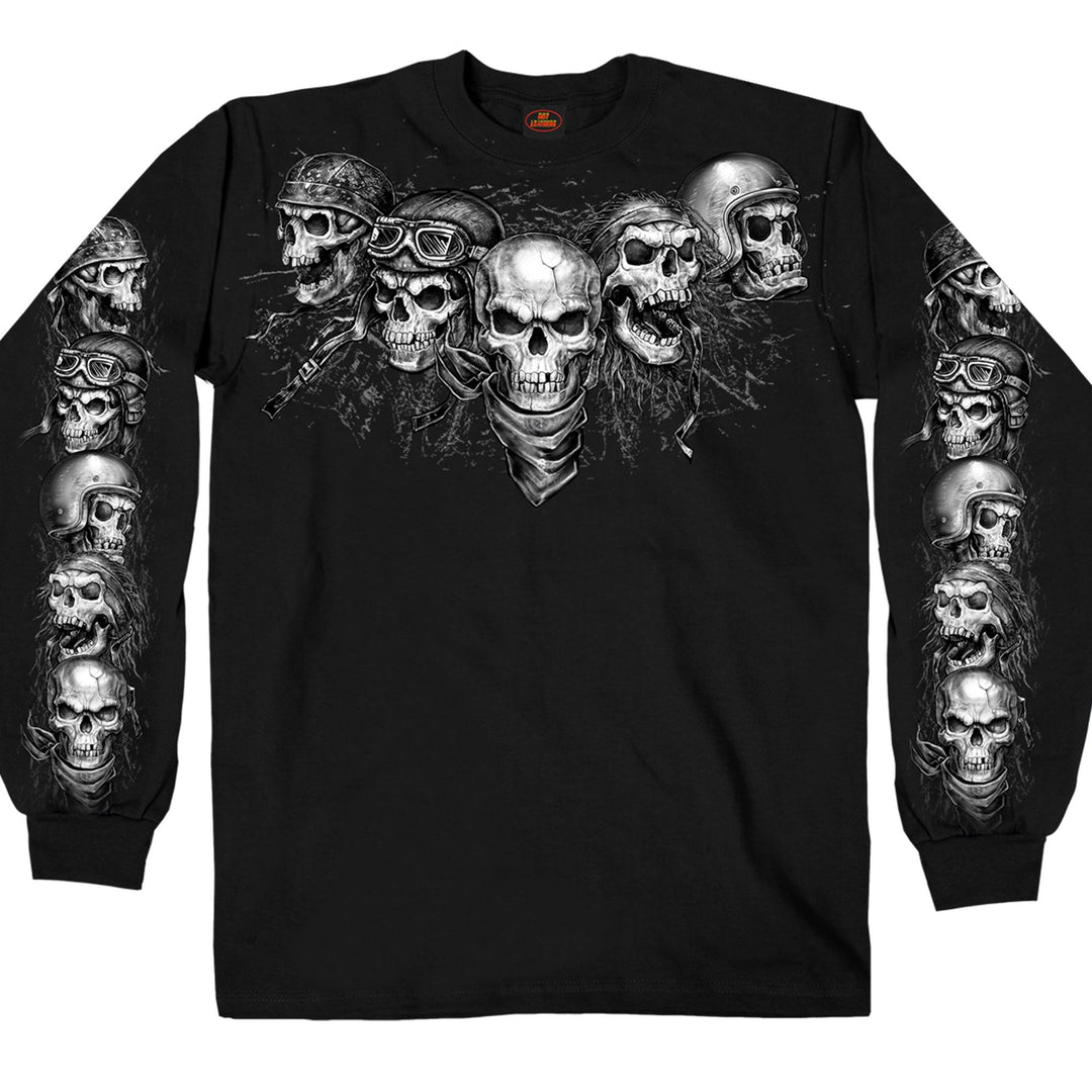 Men's Long Sleeve Shirt 5 Skulls