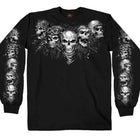 Men's Long Sleeve Shirt 5 Skulls: Features:-• 100% Heavyweight Cotton• Five Skulls Printed on Chest and Arms• Proudly Printed