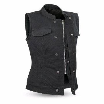 Ladies Ludlow Canvas Vest Black: The Ludlow is our quintessential women's Club Style vest