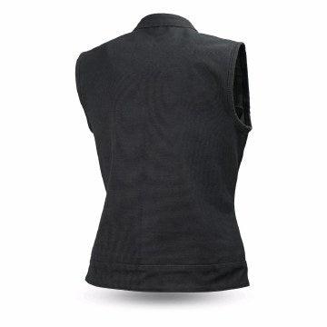 Eagle Leather Women's Canvas Vest - Black - Eagle Leather