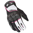 Women's Super Moto Black/ White / Pink: Features:

Goatskin leather and Stretch Span/Poly construction
Drum dyed goatskin lea