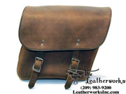 Distressed Brown Saddlebag 404: 404 LEATHER ECONOMY SADDLE BAGS The 404 leather economy bags - 13 ½" x 6" x 12" (L" x W" x H"