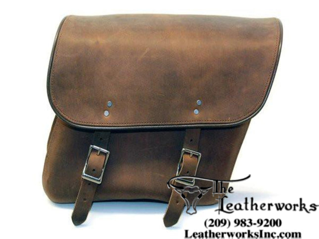 Distressed Brown Saddlebag 404: 404 LEATHER ECONOMY SADDLE BAGS The 404 leather economy bags - 13 ½" x 6" x 12" (L" x W" x H"