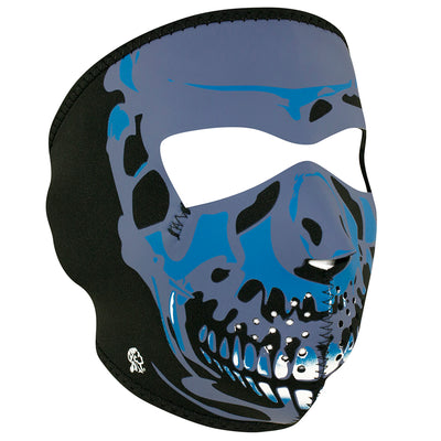 Zan® Full Mask Neoprene Blue Chrome Skull