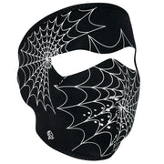 Full Mask Glow Spider Web Black: The ZAN Headgear Neoprene Face Mask features full coverage of the face and ears with stretch